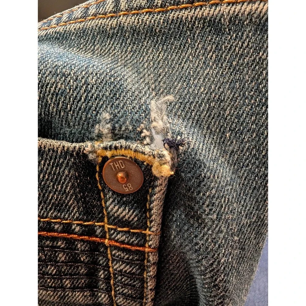 Tommy Hilfiger Jeans Rogar‎ Blue Straight Leg Moto Detail Medium Wash - Size 34